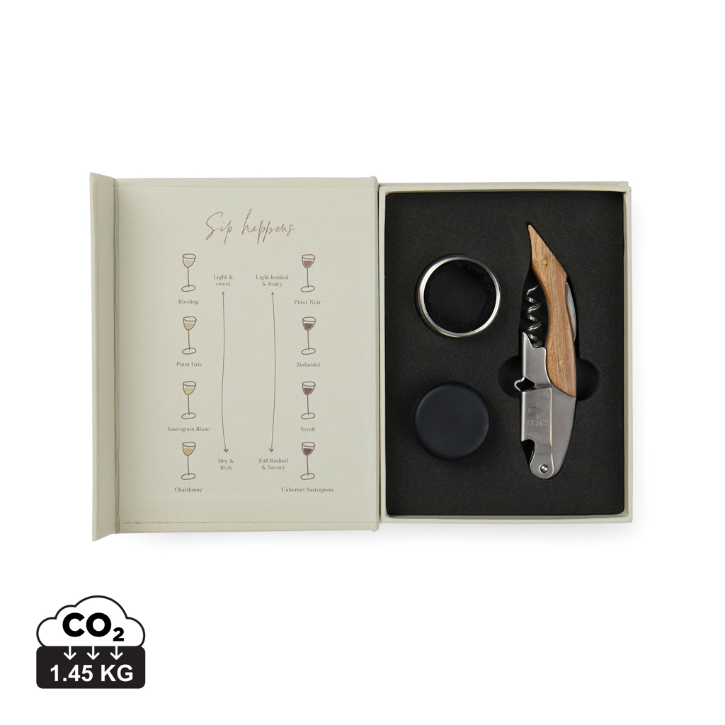 Coffret publicitaire Histoire du vin VINGA Blanc cassé